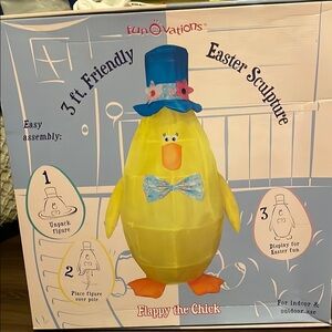 Flin Ovations Friendly Easter Sculptures Flappy the Chick NWT